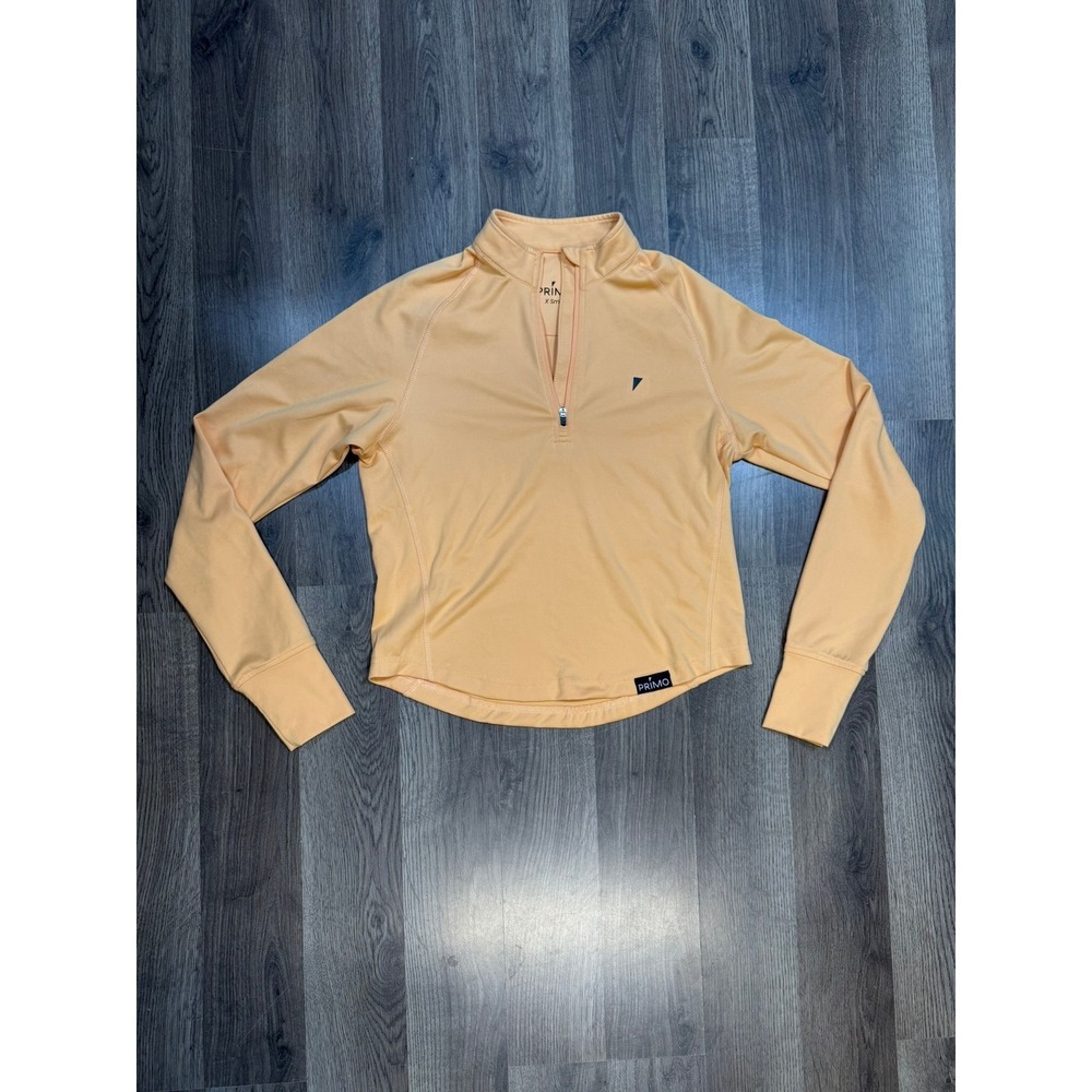 Primo Womens Quarter Zip Athletic Pullover Top Orange Peach XS SKU 210